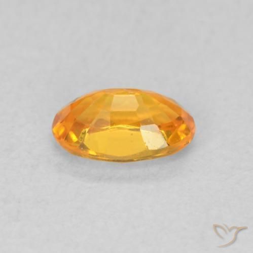 Safira Laranja brilhante Natural 0.59ct, oval, VVS-VS