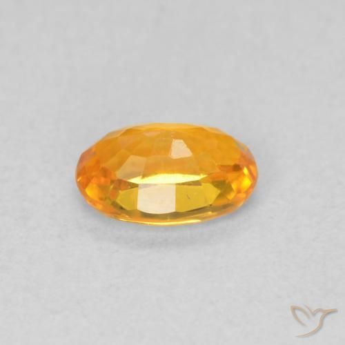 Safira Laranja brilhante Natural 0.55ct, oval, VVS-VS