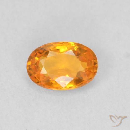 0.55ct Natural Laranja Médio Safira, oval, VVS-VS