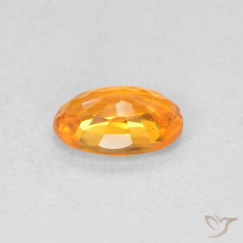 Safira Laranja Médio Natural 0.55ct, oval, VVS-VS