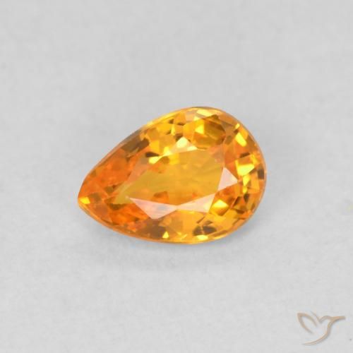 0.54ct Natural Laranja brilhante Safira, Formato de pêra, VVS-VS