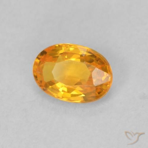 Safira Laranja brilhante Natural 0.63ct, oval, VVS-VS