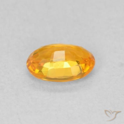 Safira Laranja brilhante Natural 0.63ct, oval, VVS-VS
