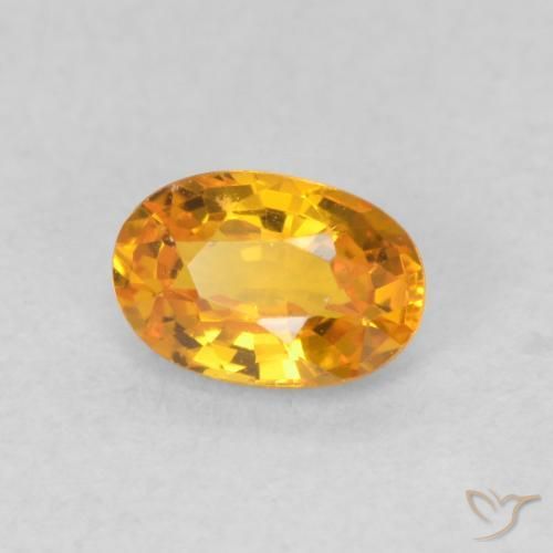 Safira Laranja brilhante Natural 0.70ct, oval, VVS-VS