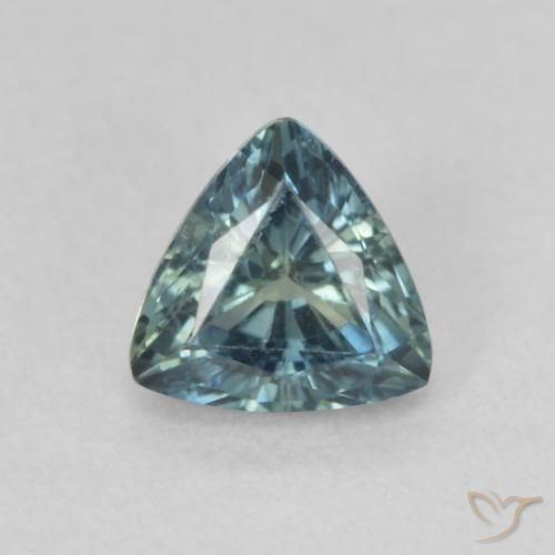 0.93ct Natural Teal Blue Safira, Trilhão, VS
