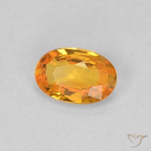Safira damasco laranja Natural 0.50ct, oval, VVS-VS