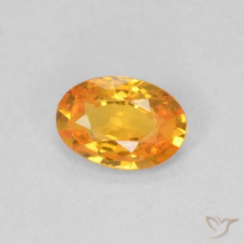 Safira damasco laranja Natural 0.51ct, oval, VVS-VS