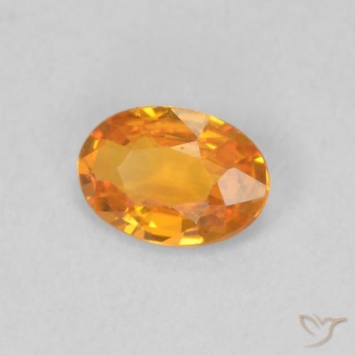 Safira Laranja brilhante Natural 0.49ct, oval, VVS-VS