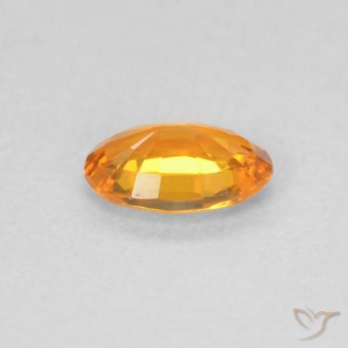 Safira Laranja brilhante Natural 0.49ct, oval, VVS-VS