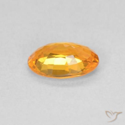 Safira Laranja brilhante Natural 0.61ct, oval, VVS-VS