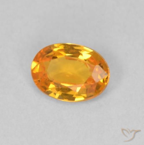 Safira Laranja brilhante Natural 0.54ct, oval, VVS-VS