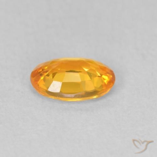 Safira Laranja brilhante Natural 0.54ct, oval, VVS-VS