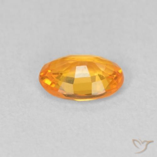 Safira Laranja brilhante Natural 0.51ct, oval, VVS-VS