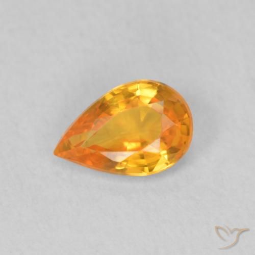 0.47ct Natural Laranja brilhante Safira, Formato de pêra, VVS-VS