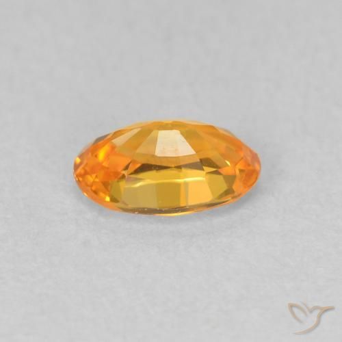 Safira Laranja brilhante Natural 0.58ct, oval, VVS-VS