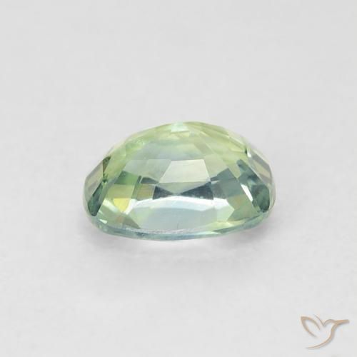 Safira Verde Sábio Muito Claro Natural 0.74ct, Almofada, VVS-VS