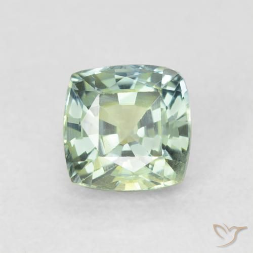 0.75ct Natural Verde musgo claro Safira, Almofada, VVS-VS