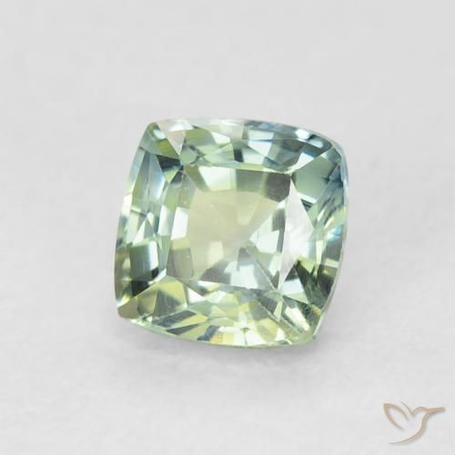 Safira Verde musgo claro Natural 0.75ct, Almofada, VVS-VS