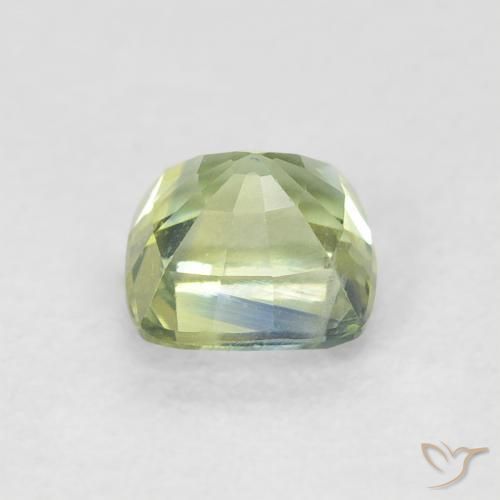 Safira Verde musgo claro Natural 0.75ct, Almofada, VVS-VS