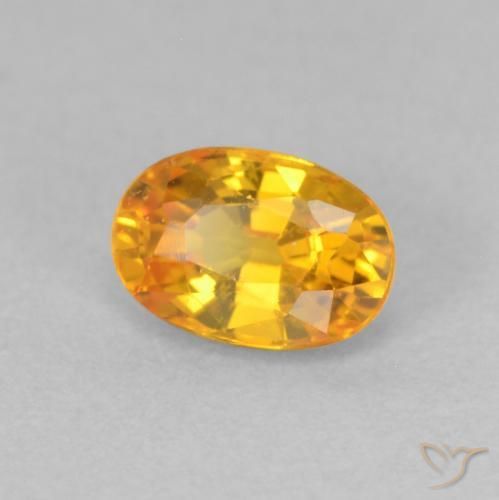 Safira Laranja brilhante Natural 0.71ct, oval, VVS-VS
