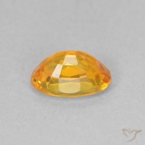 Safira Laranja brilhante Natural 0.71ct, oval, VVS-VS