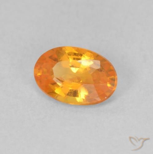Safira Laranja brilhante Natural 0.55ct, oval, VVS-VS
