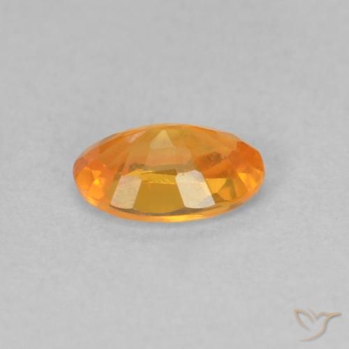 Safira Laranja brilhante Natural 0.55ct, oval, VVS-VS