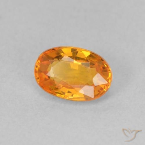 Safira Laranja brilhante Natural 0.70ct, oval, VVS-VS