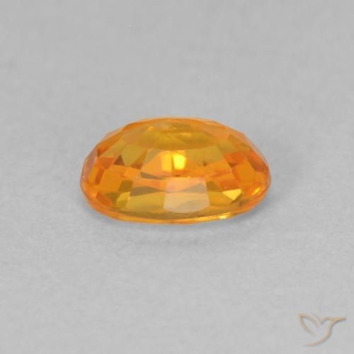 Safira Laranja brilhante Natural 0.70ct, oval, VVS-VS