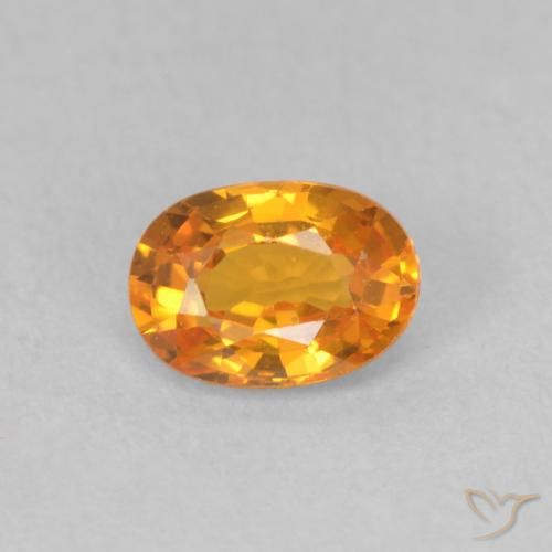 0.57ct Natural Laranja brilhante Safira, oval, VVS-VS