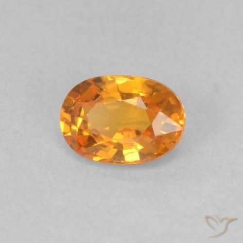 Safira Laranja brilhante Natural 0.57ct, oval, VVS-VS