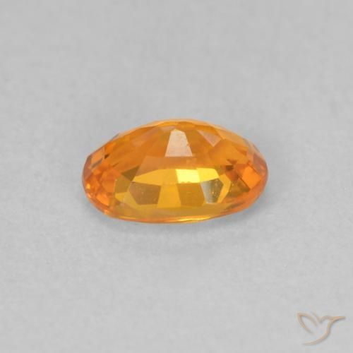 Safira Laranja brilhante Natural 0.57ct, oval, VVS-VS