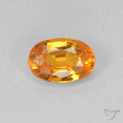 0.64ct Natural Laranja Médio Safira, oval, VVS