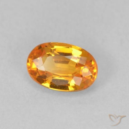 Safira Laranja Médio Natural 0.64ct, oval, VVS