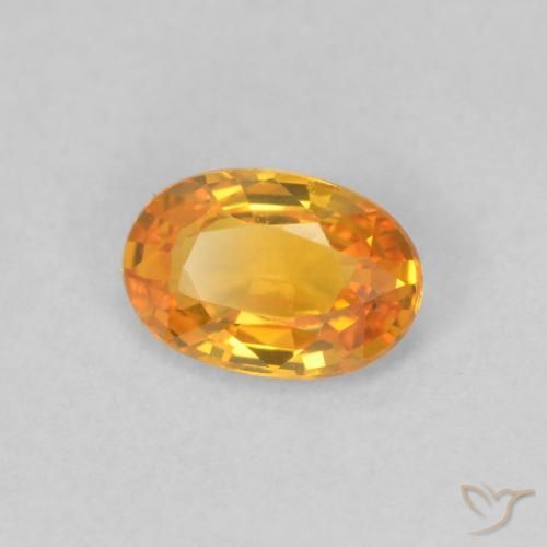 Safira Laranja brilhante Natural 0.51ct, oval, VVS