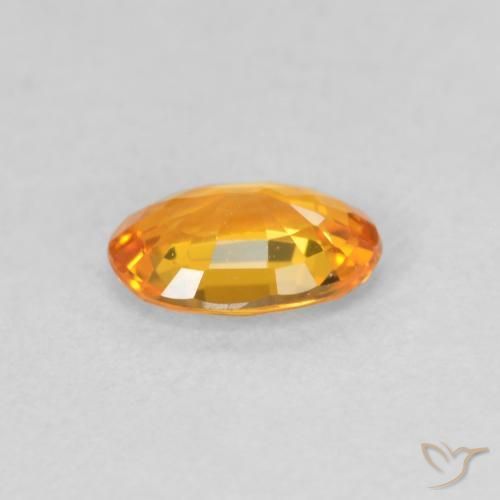 Safira Laranja brilhante Natural 0.51ct, oval, VVS