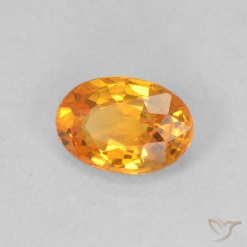 Safira Laranja brilhante Natural 0.66ct, oval, VVS
