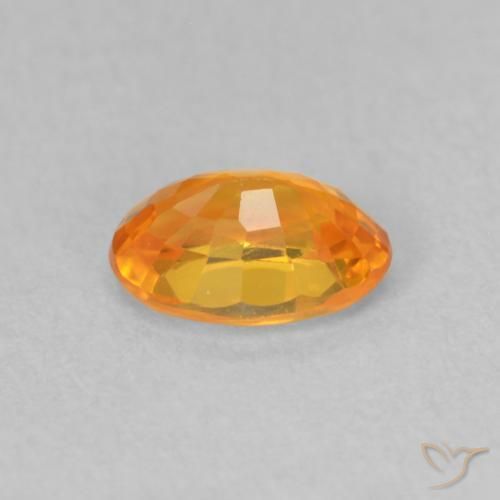Safira Laranja brilhante Natural 0.66ct, oval, VVS