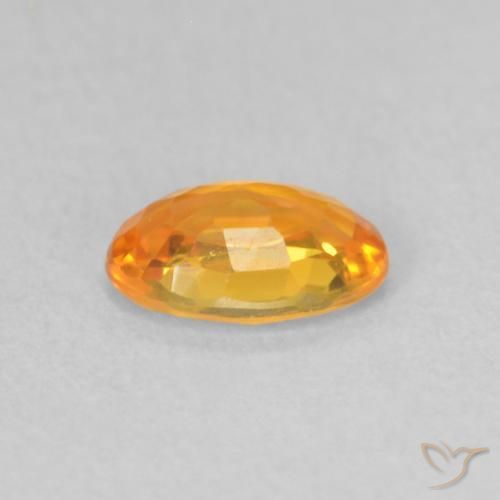 Safira Laranja brilhante Natural 0.55ct, oval, VVS