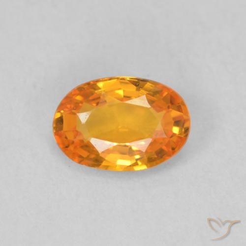 0.53ct Natural Laranja brilhante Safira, oval, VVS