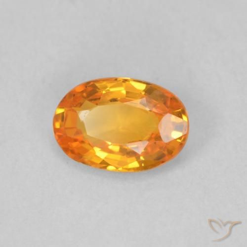 Safira Laranja brilhante Natural 0.53ct, oval, VVS