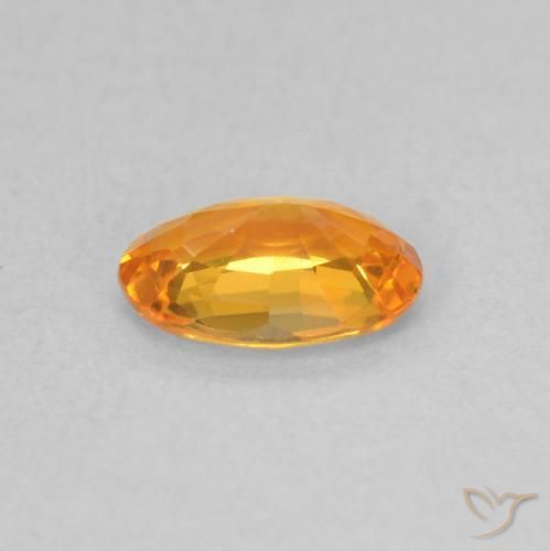 Safira Laranja brilhante Natural 0.53ct, oval, VVS