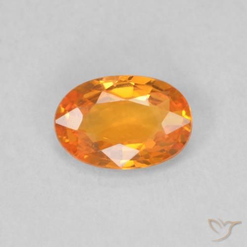 0.52ct Natural damasco laranja Safira, oval, VVS