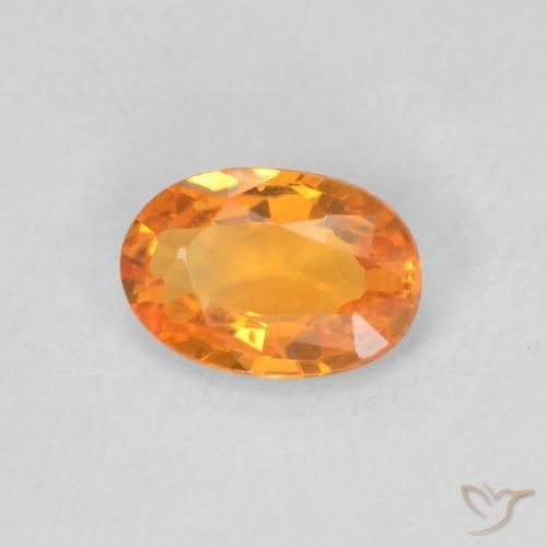 Safira damasco laranja Natural 0.52ct, oval, VVS