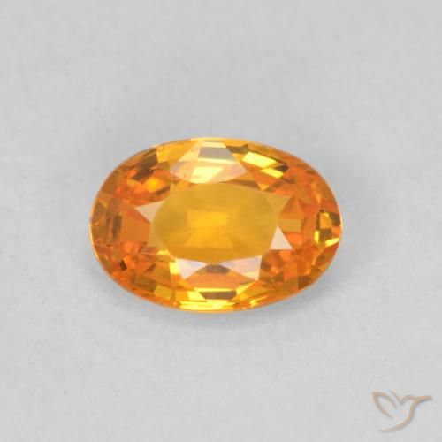 0.60ct Natural damasco laranja Safira, oval, VVS