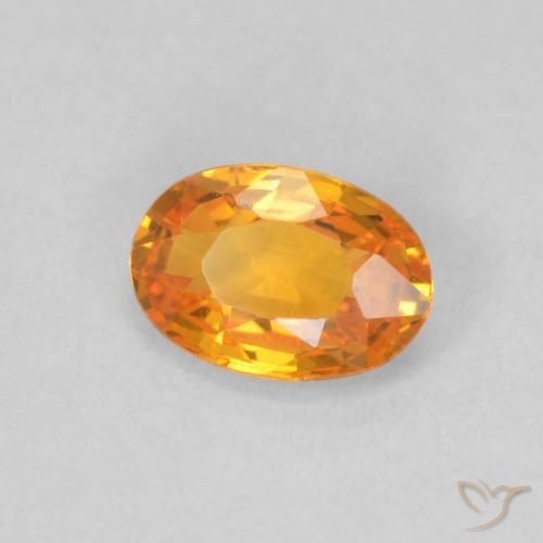 Safira damasco laranja Natural 0.60ct, oval, VVS