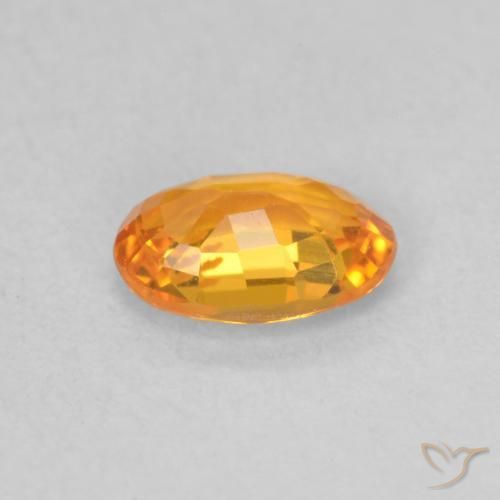 Safira damasco laranja Natural 0.60ct, oval, VVS