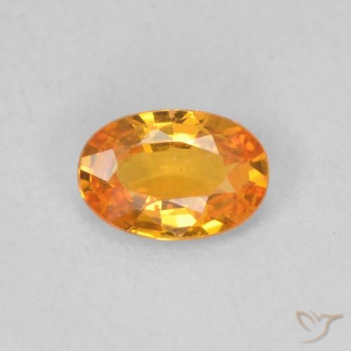 0.49ct Natural damasco laranja Safira, oval, VS