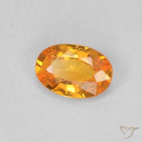 Safira damasco laranja Natural 0.49ct, oval, VS