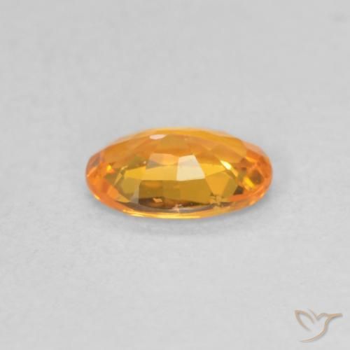 Safira damasco laranja Natural 0.49ct, oval, VS